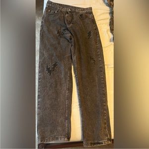 Black/Grey Lightning Bolt Jeans